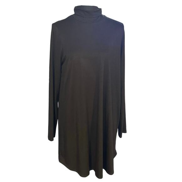 Eileen Fisher Black Turtleneck Lyocell Shirt Dress /Tunic Size M - Picture 1 of 7